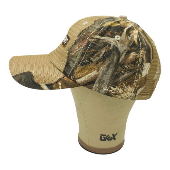 Barnhart Mesh Strapback Cap Tan Camo Curved Brim Hunter Trucker Baseball Hat - Picture 10 of 13